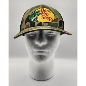 Bass Pro Shops Vintage Men's Camo Leaping Bass‎ Logo Trucker Cap Green